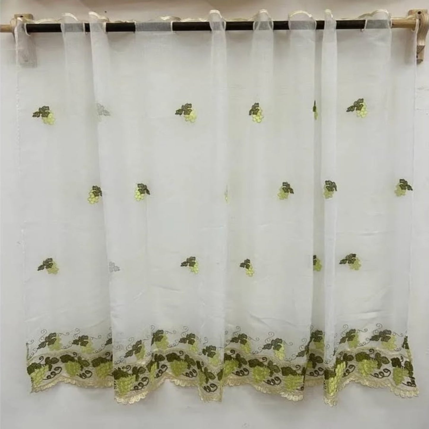 Cortina cocina bordada LIMÓN